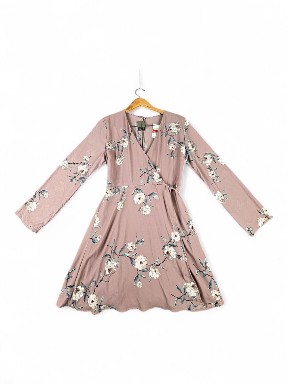 Lush Floral Wrap Dress - Long Sleeve - Size L